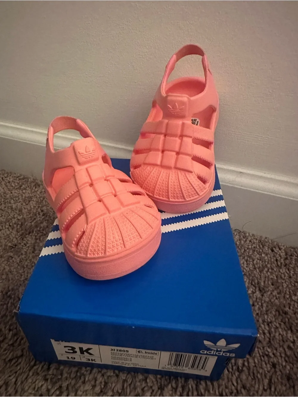 adidas Kids Coral Pink Jelly Sandals
